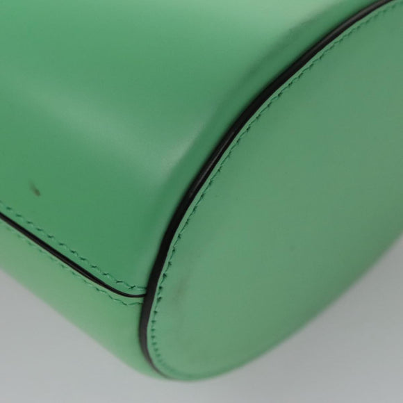 Salvatore Ferragamo Gancini Shoulder Bag Leather Green Silver Auth 107228AV