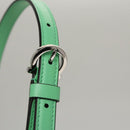 Salvatore Ferragamo Gancini Shoulder Bag Leather Green Silver Auth 107228AV-23