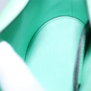 Salvatore Ferragamo Gancini Shoulder Bag Leather Green Silver Auth 107228AV-10