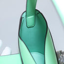 Salvatore Ferragamo Gancini Shoulder Bag Leather Green Silver Auth 107228AV-26