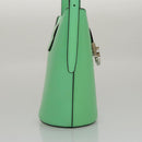 Salvatore Ferragamo Gancini Shoulder Bag Leather Green Silver Auth 107228AV-6