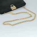 Salvatore Ferragamo Gancini Shoulder Bag Leather Black Gold Auth 107232-7