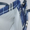 Burberrys Nova Check Hand Bag Canvas Blue Auth 107242-21