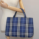 Burberrys Nova Check Hand Bag Canvas Blue Auth 107242-23