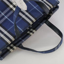 Burberrys Nova Check Hand Bag Canvas Blue Auth 107242-6