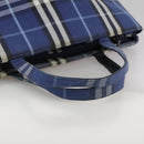Burberrys Nova Check Hand Bag Canvas Blue Auth 107242-7