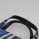 Burberrys Nova Check Hand Bag Canvas Blue Auth 107242-8