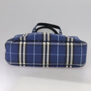 Burberrys Nova Check Hand Bag Canvas Blue Auth 107242-5