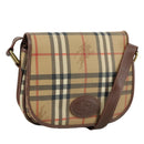 Burberrys Nova Check Shoulder Bag PVC Beige Auth 107273-1