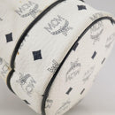 MCM Vicetos Logogram Shoulder Bag PVC Leather White Auth 107278-10