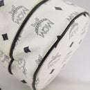 MCM Vicetos Logogram Shoulder Bag PVC Leather White Auth 107278-12