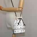 MCM Vicetos Logogram Shoulder Bag PVC Leather White Auth 107278-19