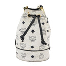 MCM Vicetos Logogram Shoulder Bag PVC Leather White Auth 107278-2