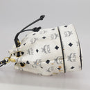 MCM Vicetos Logogram Shoulder Bag PVC Leather White Auth 107278-4