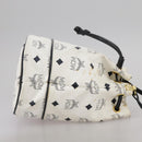 MCM Vicetos Logogram Shoulder Bag PVC Leather White Auth 107278-5