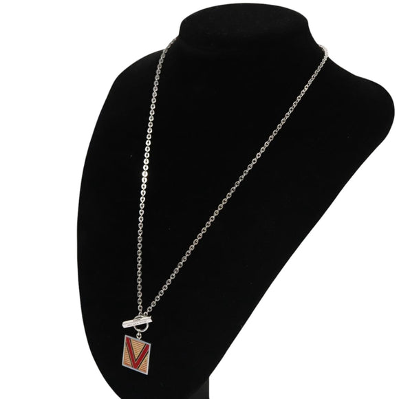 LOUIS VUITTON Pandanth Necklace Ag925 Silver M65364 LV Auth 107289