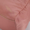 PRADA Boston Bag Nylon Pink Silver Auth 107368-14