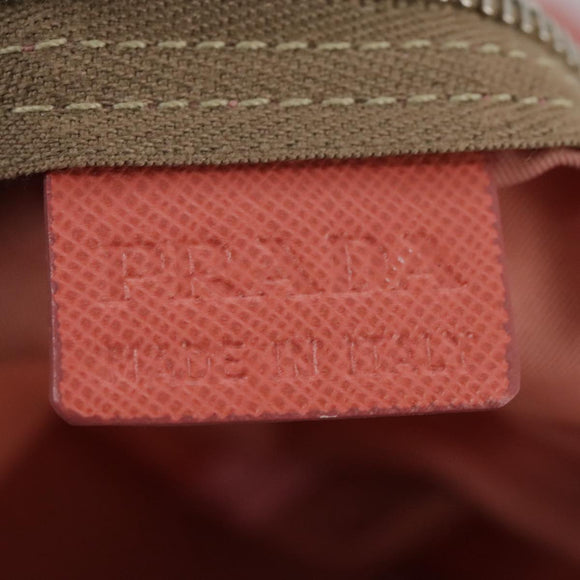 PRADA Boston Bag Nylon Pink Silver Auth 107368
