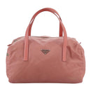 PRADA Boston Bag Nylon Pink Silver Auth 107368-13