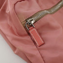 PRADA Boston Bag Nylon Pink Silver Auth 107368-22