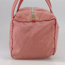 PRADA Boston Bag Nylon Pink Silver Auth 107368-3