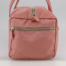 PRADA Boston Bag Nylon Pink Silver Auth 107368-4