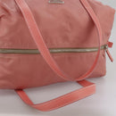 PRADA Boston Bag Nylon Pink Silver Auth 107368-7