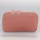 PRADA Boston Bag Nylon Pink Silver Auth 107368-5