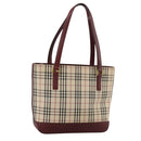BURBERRY Nova Check Hand Bag Canvas Beige Auth 107370-1