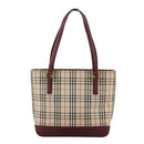 BURBERRY Nova Check Hand Bag Canvas Beige Auth 107370-13