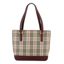 BURBERRY Nova Check Hand Bag Canvas Beige Auth 107370-2
