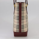 BURBERRY Nova Check Hand Bag Canvas Beige Auth 107370-4
