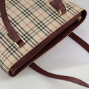 BURBERRY Nova Check Hand Bag Canvas Beige Auth 107370-6