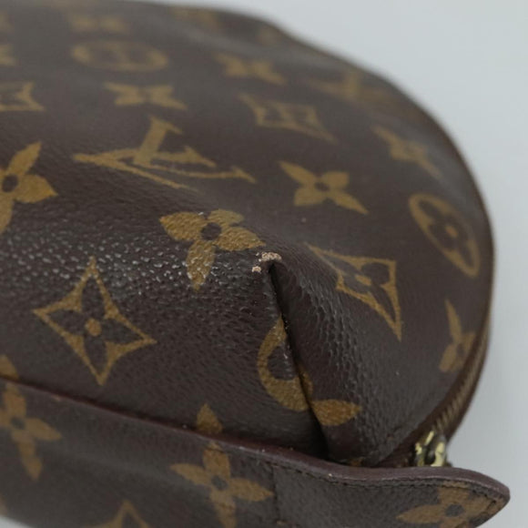 LOUIS VUITTON Monogram Trousse Demi Ronde Cosmetic Pouch M47520 LV Auth 107392