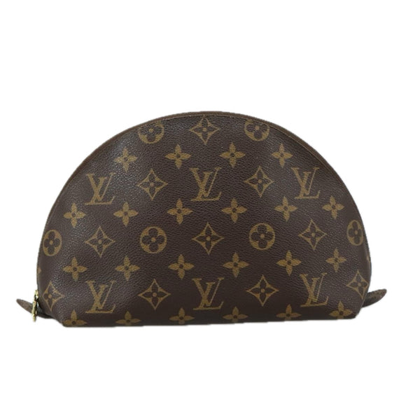 LOUIS VUITTON Monogram Trousse Demi Ronde Cosmetic Pouch M47520 LV Auth 107392