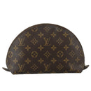 LOUIS VUITTON Monogram Trousse Demi Ronde Cosmetic Pouch M47520 LV Auth 107392-2