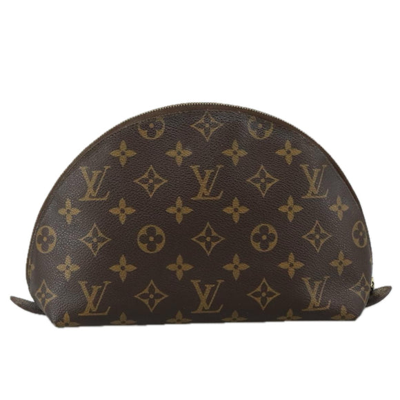 LOUIS VUITTON Monogram Trousse Demi Ronde Cosmetic Pouch M47520 LV Auth 107392