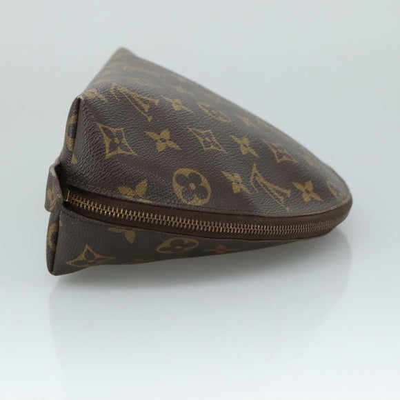 LOUIS VUITTON Monogram Trousse Demi Ronde Cosmetic Pouch M47520 LV Auth 107392