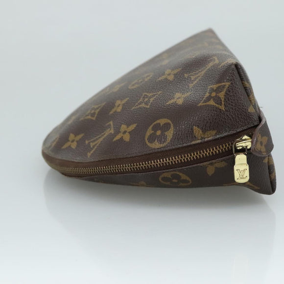 LOUIS VUITTON Monogram Trousse Demi Ronde Cosmetic Pouch M47520 LV Auth 107392