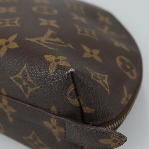 LOUIS VUITTON Monogram Trousse Demi Ronde Cosmetic Pouch M47520 LV Auth 107392