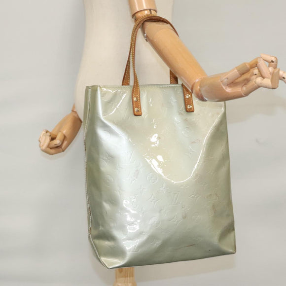 LOUIS VUITTON Monogram Vernis Reade MM Hand Bag Gris M91142 LV Auth 107397