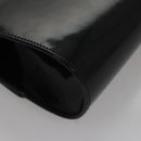 Salvatore Ferragamo Gancini Chain Shoulder Bag Enamel Black Gold Auth 107493-16