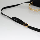 Salvatore Ferragamo Hand Bag Suede 2way Black Gold Auth 107495-7