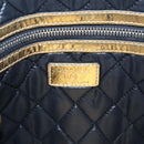 CHANEL Clutch Bag Leather Gold CC Auth 107504-17