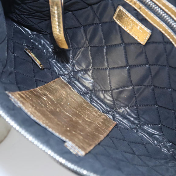 CHANEL Clutch Bag Leather Gold CC Auth 107504