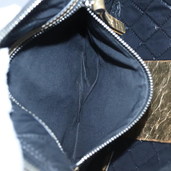 CHANEL Clutch Bag Leather Gold CC Auth 107504