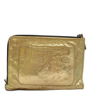 CHANEL Clutch Bag Leather Gold CC Auth 107504-2