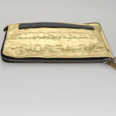CHANEL Clutch Bag Leather Gold CC Auth 107504-5