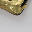 CHANEL Clutch Bag Leather Gold CC Auth 107504-14