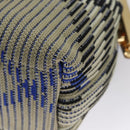 BURBERRY Mini Peg Duffle Bag Chain Hand Bag Gray Auth 107507SV-19